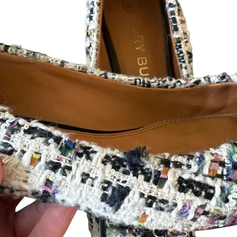 Tory Burch Gigi Tweed Pointed Toe Flats‎ Multicolor 6.5